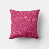 魅力のショッキングピンクのグリッター クッション (裏面)