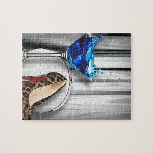 魅力のマルティーニのカクテルパーティーの女の子のstilletos ジグソーパズル (横)