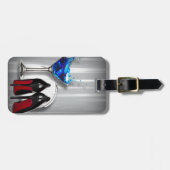 魅力のマルティーニのカクテルパーティーの女の子のstilletos ラゲッジタグ (正面横)