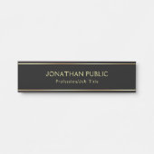 魅力のモダンな黒および金ゴールドのテンプレートのつるすこと サインプレート (正面)