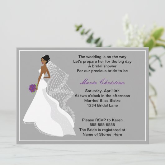 魅力の女の子のブライダルシャワーの招待状1 (c2a) 招待状 (スタンド正面)