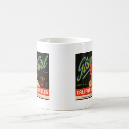 魅力の女の子カリフォルニア野菜のヴィンテージの広告 コーヒーマグカップ (中央)