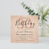 魅力の第30誕生日のばら色の金ゴールドのグリッターのペンキ 招待状 (スタンド正面)