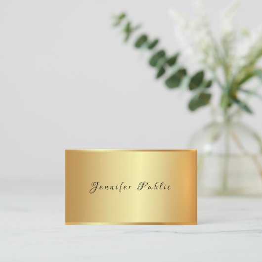 魅力の金ゴールドの平野専門手の原稿のモダン 名刺 (スタンド正面)
