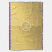 魅力の金ゴールドホイルの背景のモノグラム スローブランケット (正面縦)