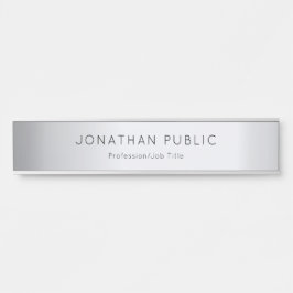 魅力の銀製のテンプレートの粋でエレガントでモダンな長い サインプレート