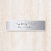 魅力の銀製の専門のモダンでエレガントなトレンディー サインプレート (正面)