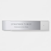 魅力の銀製の専門のモダンでエレガントなトレンディー サインプレート (正面)