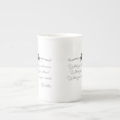 魅力の骨灰磁器のコーヒー・マグの仏の法律 ボーンチャイナマグカップ (正面)