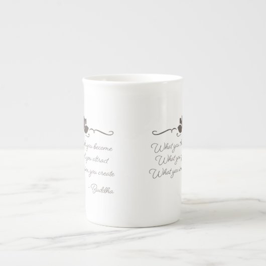 魅力の骨灰磁器のコーヒー・マグの仏の法律 ボーンチャイナマグカップ (正面)