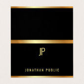 魅力の黒および折られる金ゴールドの専門のエレガント 名刺 (外部フラット)