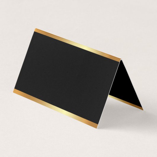 魅力の黒および折られる金ゴールドの専門のエレガント 名刺 (裏面)