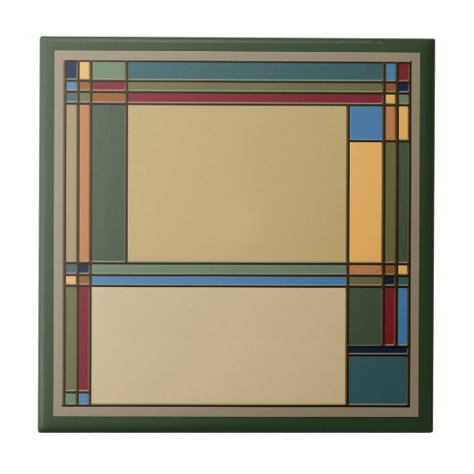 魅力はっきりした芸術工芸幾何学模様 タイル (正面)