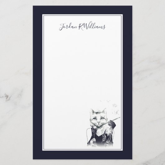 魅力猫は|あなたの名前を加えます 便箋 (正面)