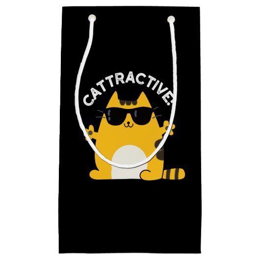 魅力的おもしろいな猫プンダークBG スモールペーパーバッグ (正面)