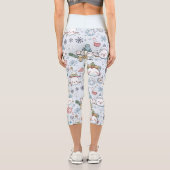 魅力的かわいいのクリスマスキャラクターをライトブルー カプリレギンス (裏面)