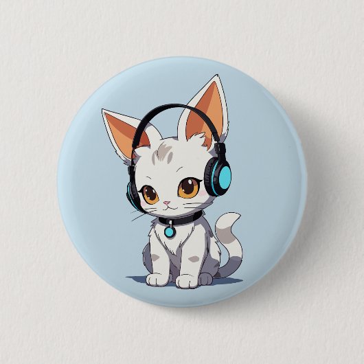 魅力的かわいいネコデザイン 缶バッジ (正面)