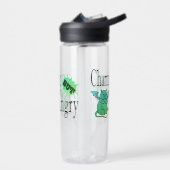 魅力的しかし怒て小さな悪魔の猫のおもしろい引用文 ウォーターボトル (左面)