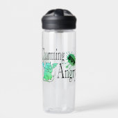 魅力的しかし怒て小さな悪魔の猫のおもしろい引用文 ウォーターボトル (正面)
