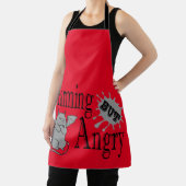 魅力的しかし怒て小さな悪魔の猫のおもしろい引用文 エプロン (インサイチュ)