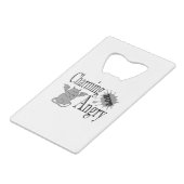 魅力的しかし怒て小さな悪魔の猫のおもしろい引用文 クレジットカード栓抜き (正面アングル)