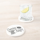 魅力的しかし怒て小さな悪魔の猫のおもしろい引用文 コースター (側面)