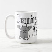 魅力的しかし怒て小さな悪魔の猫のおもしろい引用文 コーヒーマグカップ (左)