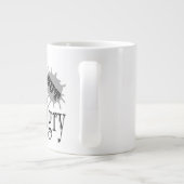 魅力的しかし怒て小さな悪魔の猫のおもしろい引用文 ジャンボコーヒーマグカップ (裏面)