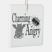 魅力的しかし怒て小さな悪魔の猫のおもしろい引用文 セラミックオーナメント (右)