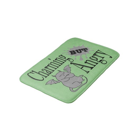 魅力的しかし怒て小さな悪魔の猫のおもしろい引用文 バスマット (アングル)