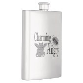 魅力的しかし怒て小さな悪魔の猫のおもしろい引用文 フラスク (右)