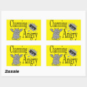 魅力的しかし怒て小さな悪魔の猫のおもしろい引用文 長方形シール (シート)