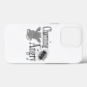 魅力的しかし怒て小さな悪魔の猫のおもしろい引用文 Case-Mate iPhoneケース (裏面 (横))