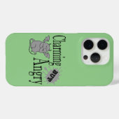 魅力的しかし怒て小さな悪魔の猫のおもしろい引用文 Case-Mate iPhoneケース (裏面 (横))