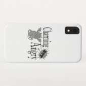 魅力的しかし怒て小さな悪魔の猫のおもしろい引用文 Case-Mate iPhoneケース (裏面(横))