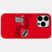 魅力的しかし怒て小さな悪魔の猫のおもしろい引用文 Case-Mate iPhoneケース (裏面 (横))