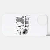 魅力的しかし怒て小さな悪魔の猫のおもしろい引用文 Case-Mate iPhoneケース (裏面 (横))