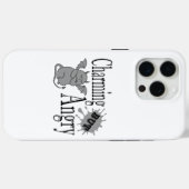 魅力的しかし怒て小さな悪魔の猫のおもしろい引用文 Case-Mate iPhoneケース (裏面 (横))