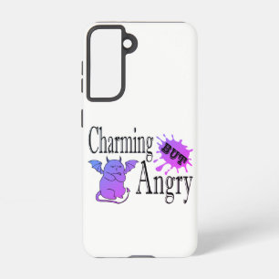 魅力的しかし怒て小さな悪魔の猫のおもしろい引用文 SAMSUNG GALAXY S21ケース