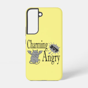 魅力的しかし怒て小さな悪魔の猫のおもしろい引用文 SAMSUNG GALAXY S22ケース