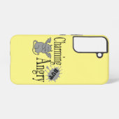 魅力的しかし怒て小さな悪魔の猫のおもしろい引用文 SAMSUNG GALAXYケース (裏面横)