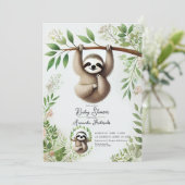 魅力的つるSloth Baby Shower 招待状 (スタンド正面)