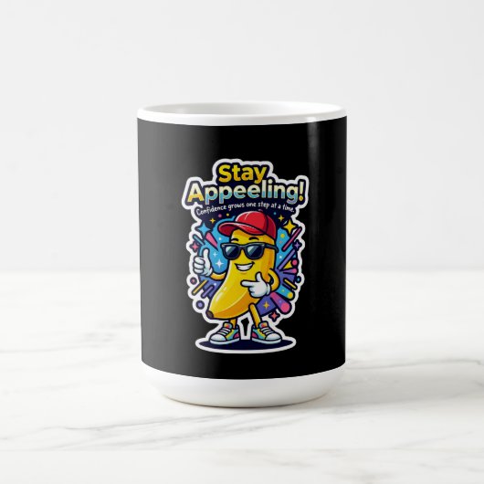 魅力的でいてね! – かわいいバナナの自信 コーヒーマグカップ (中央)
