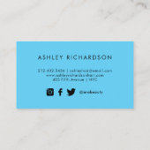 魅力的でスタイリッシュなティール（緑がかった色）、ターコイズおよびのどの金ゴールド 名刺 (裏面)