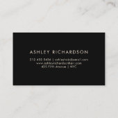 魅力的でスタイリッシュな赤面のピンク、黒およびフェイクな金ゴールド 名刺 (裏面)