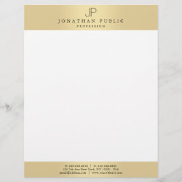 魅力的でフェイクな金ゴールドのエレガントなモノグラムのモダンの平野 レターヘッド