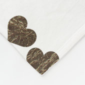 魅力的でフェイクな金ゴールドのハートパターン フリースブランケット (角)