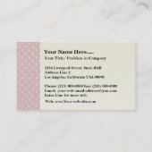 魅力的で旧式なピンクの茎は白いrouで平方します 名刺 (裏面)