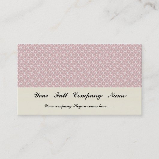 魅力的で旧式なピンクの茎は白いrouで平方します 名刺 (正面)