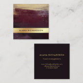 魅力的で暗い紫色およびフェイクな金ゴールドの一見 スクエア名刺 (正面/裏面)